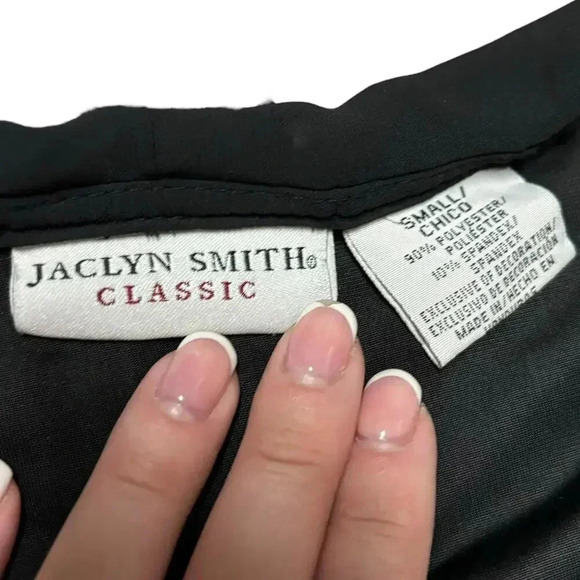 Jaclyn Smith Black Velour Ruffle Cardigan - Picture 4 of 4